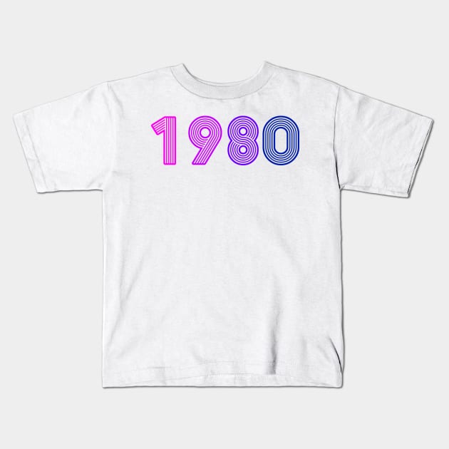 Year 1980 - Retrowave Colors Kids T-Shirt by Belcordi